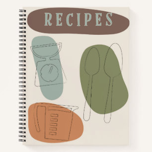 Mid Century Modern Design Recipe Journal