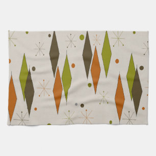 Mid-Century Modern Diamond Pattern Tea Towel