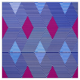 Mid-Century Modern Diamond Print, Cobalt Blue Fabric