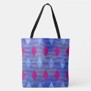 Mid-Century Modern Diamond Print, Cobalt Blue Tote Bag
