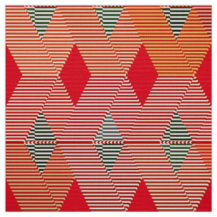 Mid-Century Modern Diamond Print, Coral Orange Fabric