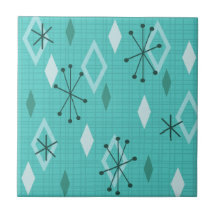 Mid Century Modern Diamonds Aquamarine