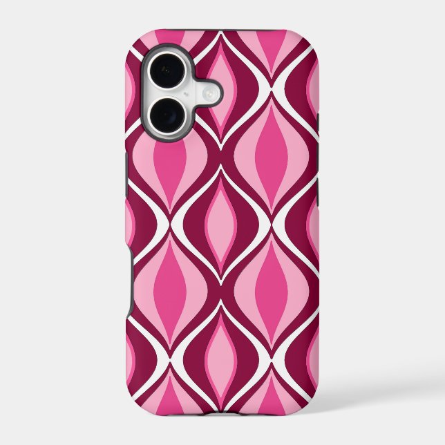 Mid-Century Modern Diamonds, Burgundy & Pink (Back)