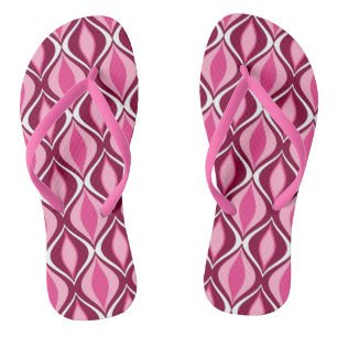 Mid-Century Modern Diamonds, Burgundy & Pink Jandals