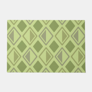 Mid Century Modern Diamonds Chartreuse Doormat