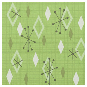 Mid Century Modern Diamonds Chartreuse Fabric