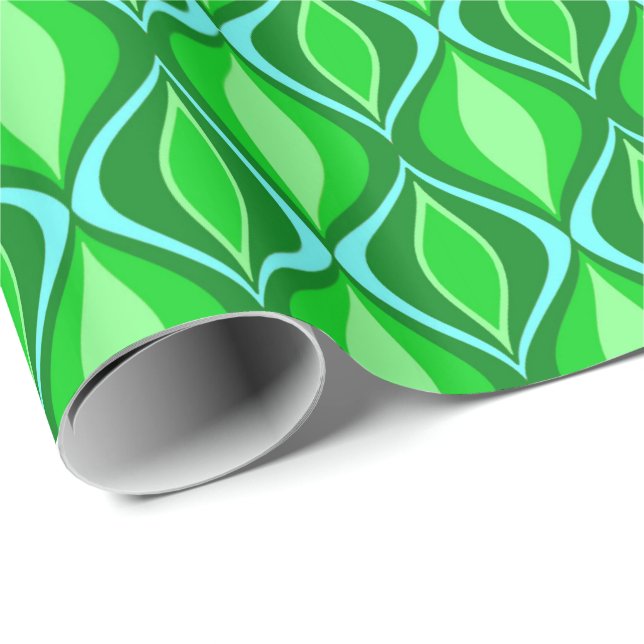 Mid-Century Modern Diamonds, Emerald Green Wrapping Paper (Roll Corner)
