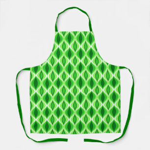 Mid-Century Modern Diamonds,  Emerald & Lime Green Apron