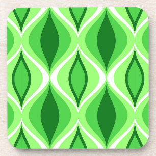 Mid-Century Modern Diamonds, Emerald & Lime Green Coaster