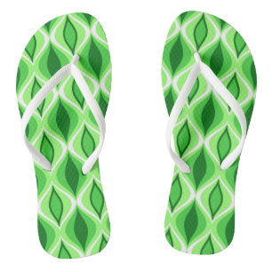 Mid-Century Modern Diamonds, Emerald & Lime Green Jandals