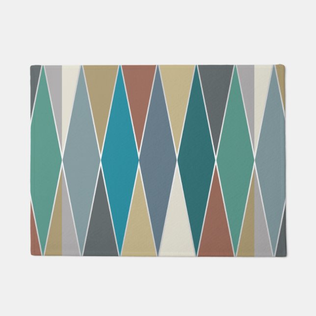Mid Century Modern Diamonds (Large) Doormat (Front)