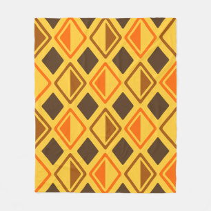 Mid Century Modern Diamonds Multicolored Fleece Blanket