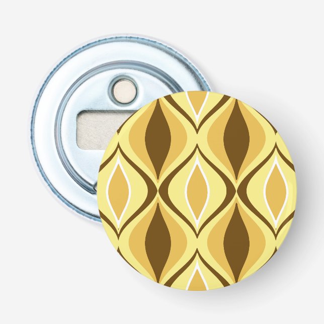 Mid-Century Modern Diamonds, Mustard Gold Bottle Opener (Front)