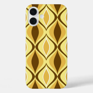 Mid-Century Modern Diamonds, Mustard Gold iPhone 16 Plus Case