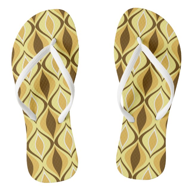 Mid-Century Modern Diamonds, Mustard Gold Jandals (Footbed)