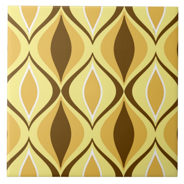 Mid-Century Modern Diamonds, Mustard Gold Tile (Front)