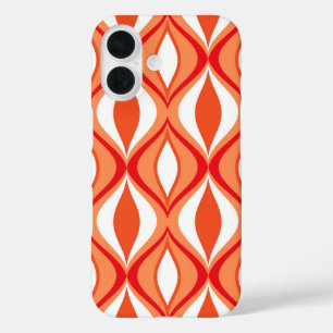 Mid-Century Modern Diamonds, Orange & White iPhone 16 Case