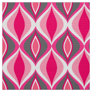 Mid-Century Modern Diamonds, Pink, Fuchsia & Grey Fabric