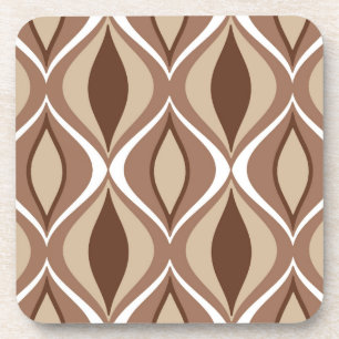 Mid-Century Modern Diamonds, Taupe and Brown Coaster