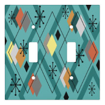 Mid Century Modern Diamonds Turquoise