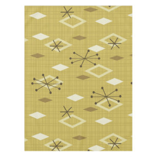 Mid Century Modern Diamonds Yellow Tablecloth
