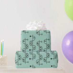 Mid-Century Modern DNA Helix Wrapping Paper