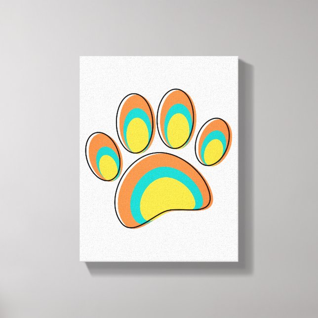 Mid Century Modern Dog Paw Print (Front)