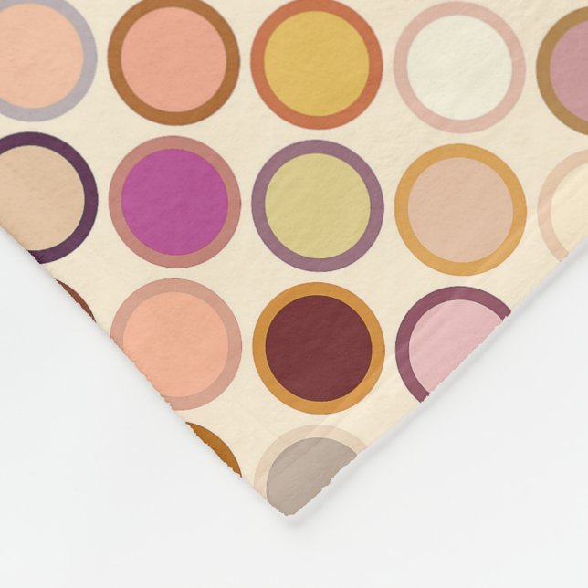 Mid-Century Modern Dots - beige & neutrals Fleece Blanket (Corner)