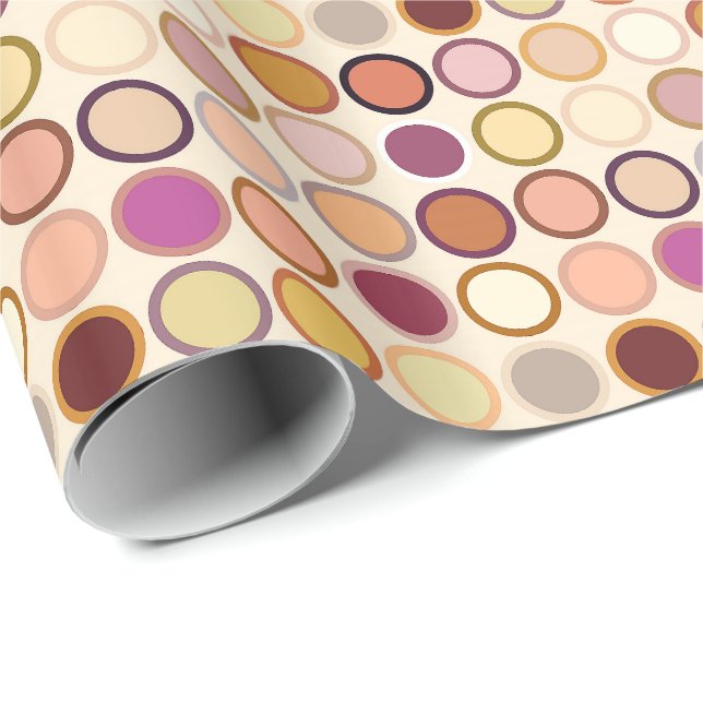 Mid-Century Modern Dots - beige & neutrals Wrapping Paper (Roll Corner)