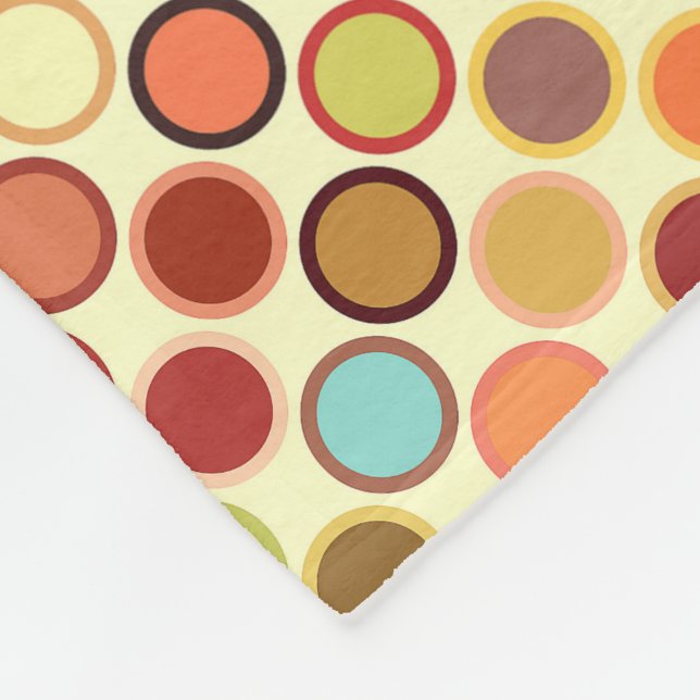 Mid-Century Modern Dots - cream with multi Fleece Blanket (Corner)