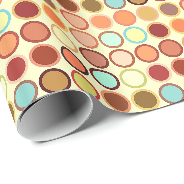Mid-Century Modern Dots - cream with multi Wrapping Paper (Roll Corner)