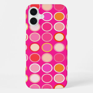 Mid-Century Modern Dots - deep pink & multi iPhone 16 Plus Case