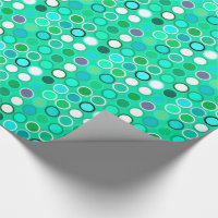 Mid-Century Modern Dots - shades of aqua Wrapping Paper