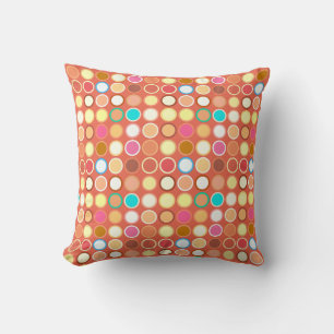 Mid-Century Modern Dots - terracotta with multi Cushion
