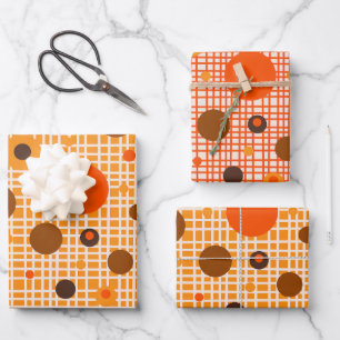 Mid Century Modern Dotty Dots Woven Pattern Wrapping Paper Sheet