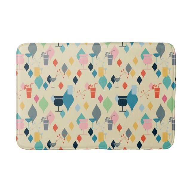 Mid Century Modern Drinks Bath Mat (Front)