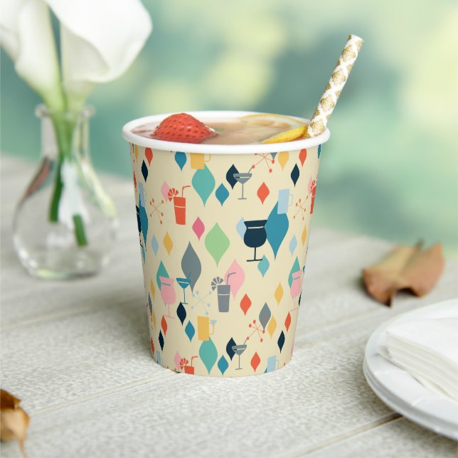 Mid Century Modern Drinks Paper Cups (Insitu)