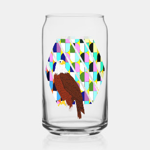 Mid Century Modern Eagle Can Glass