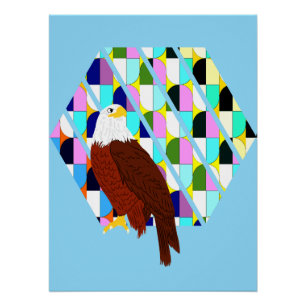 Mid Century Modern Eagle Poster