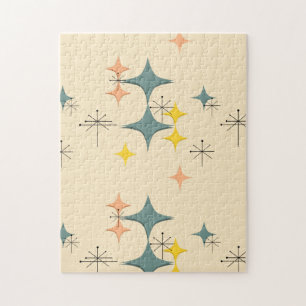 Mid Century Modern Eames Atomic Starbursts Custom Jigsaw Puzzle