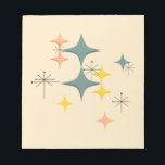 Mid Century Modern Eames Atomic Starbursts Custom Notepad<br><div class="desc">This Mid Century Modern design created by Itaya is inspired by Eames Era atomic diamonds and starbursts pattern. The featured background colour can be customised by you to any colour you prefer. Feel free to customise as meets your needs.</div>