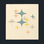 Mid Century Modern Eames Atomic Starbursts Custom Notepad<br><div class="desc">This Mid Century Modern design created by Itaya is inspired by Eames Era atomic diamonds and starbursts pattern. The featured background colour can be customised by you to any colour you prefer. Feel free to customise as meets your needs.</div>