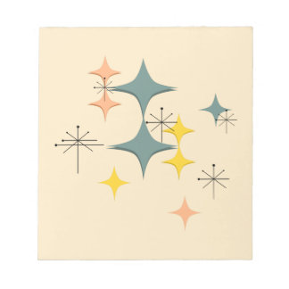 Mid Century Modern Eames Atomic Starbursts Custom Notepad