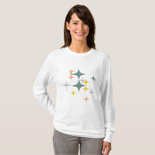 Mid Century Modern Eames Atomic Starbursts Pattern T-Shirt