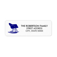 Mid Century Modern Eames Chair Address Labels Navy
