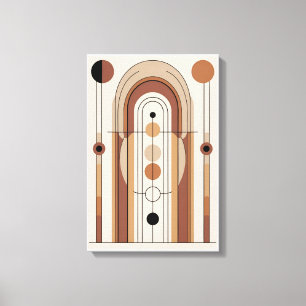 Mid-Century Modern Earth Tones Abstract Art Canvas Print