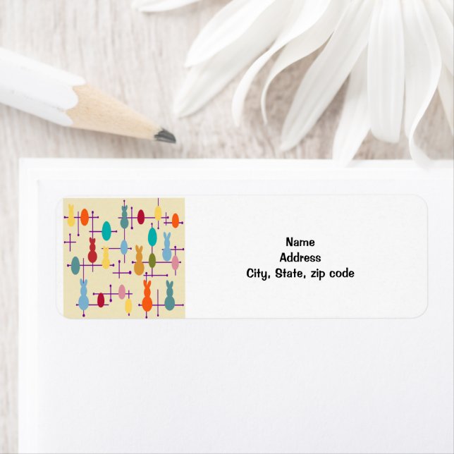 Mid-century Modern Eggs and Bunnies (Insitu)