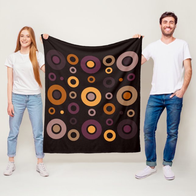 Mid-Century Modern Fall Geometric   Fleece Blanket (In Situ)