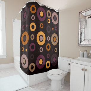 Mid-Century Modern Fall Geometric   Shower Curtain