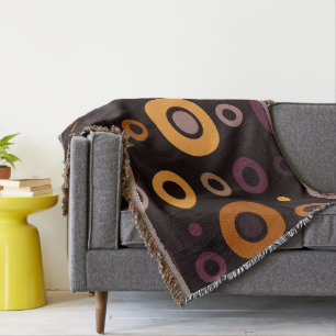 Mid-Century Modern Fall Geometric   Throw Blanket